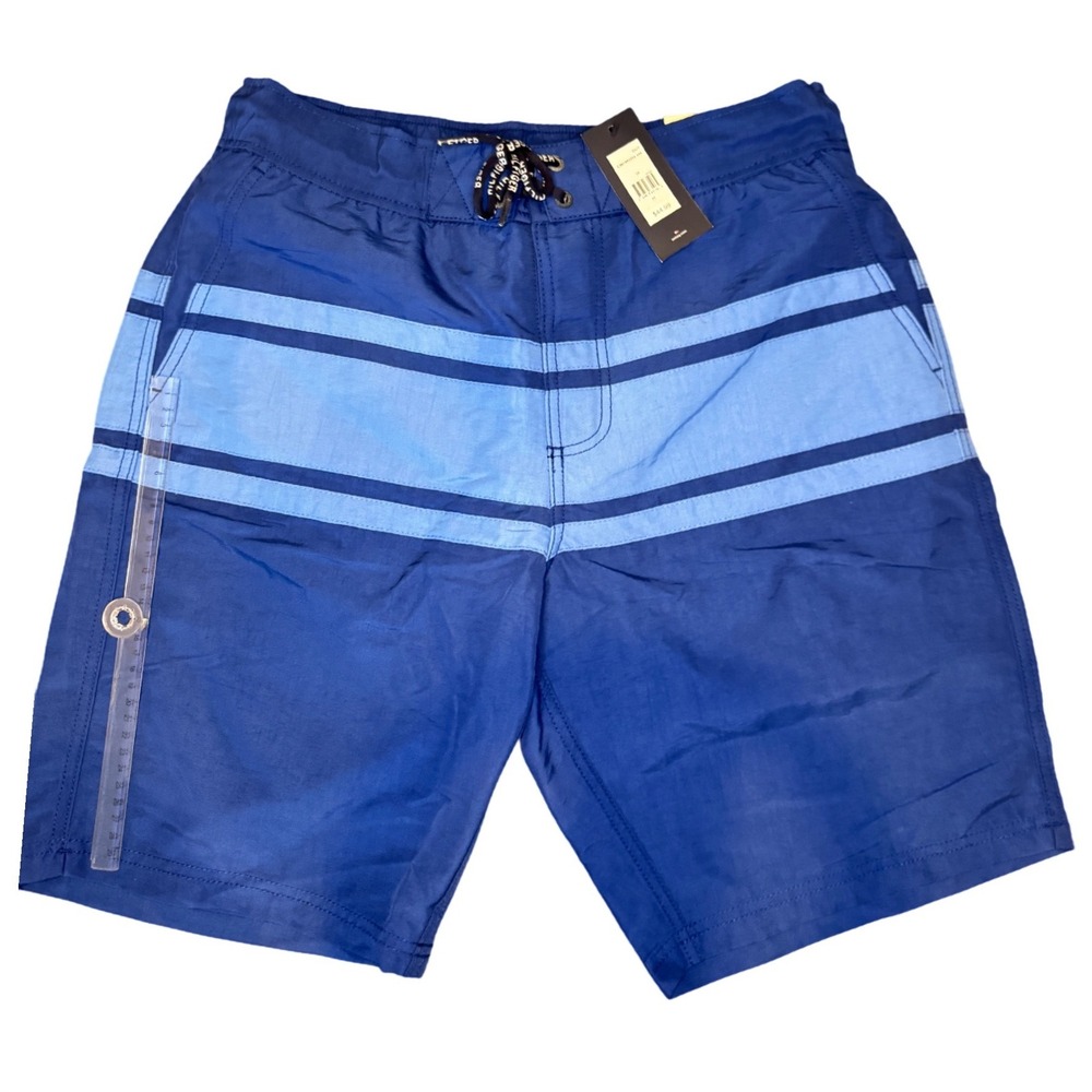 NWT!Tommy Hilfiger Mens Blue Striped Swim Trunks Board Shorts M